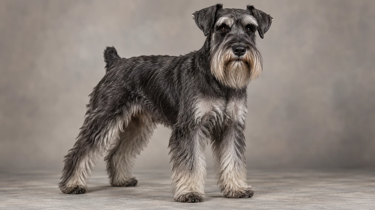 Schnauzer köpek — koyu biber renk