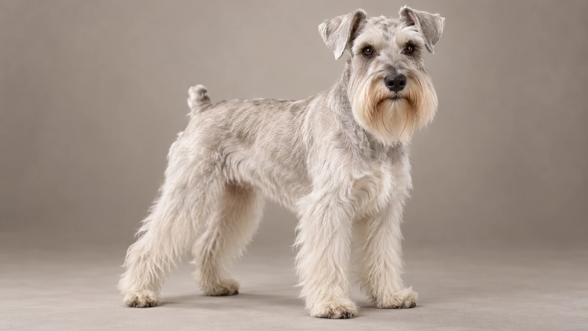 Schnauzer köpek — açık tuz renk