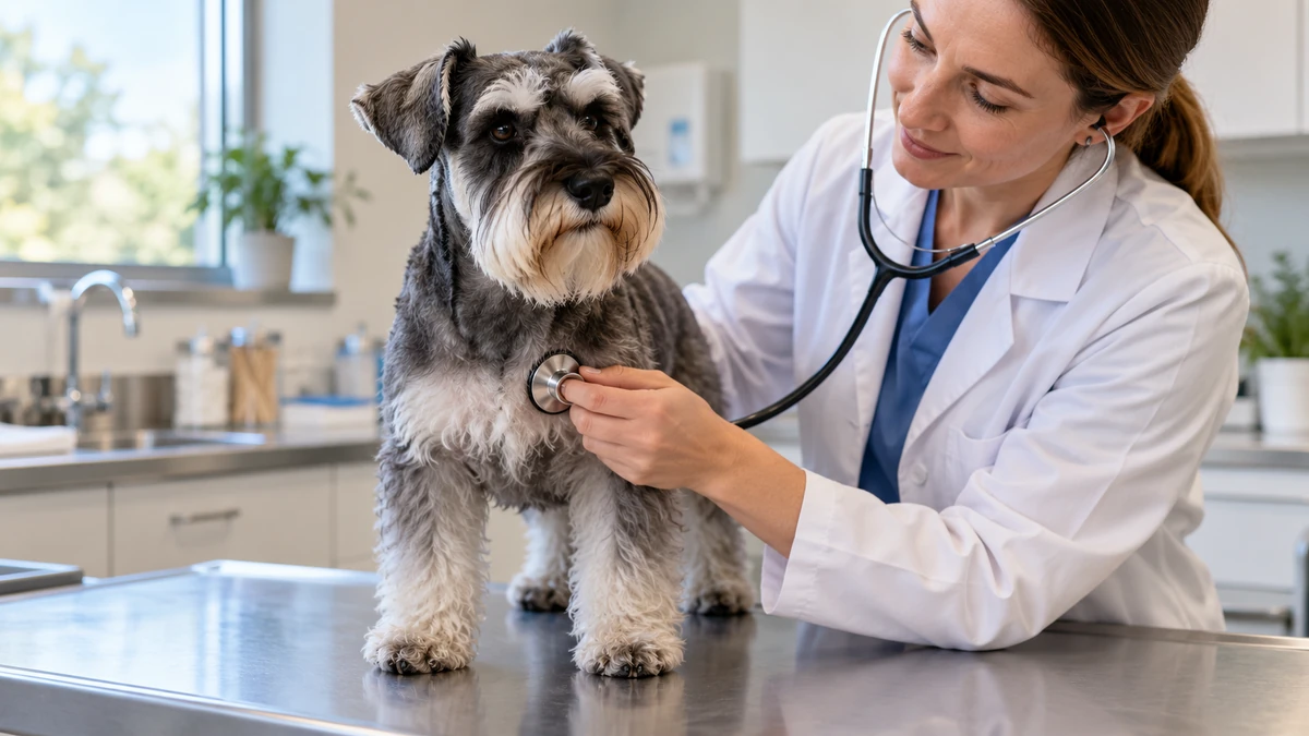 Schnauzer köpek — veteriner kontrolü